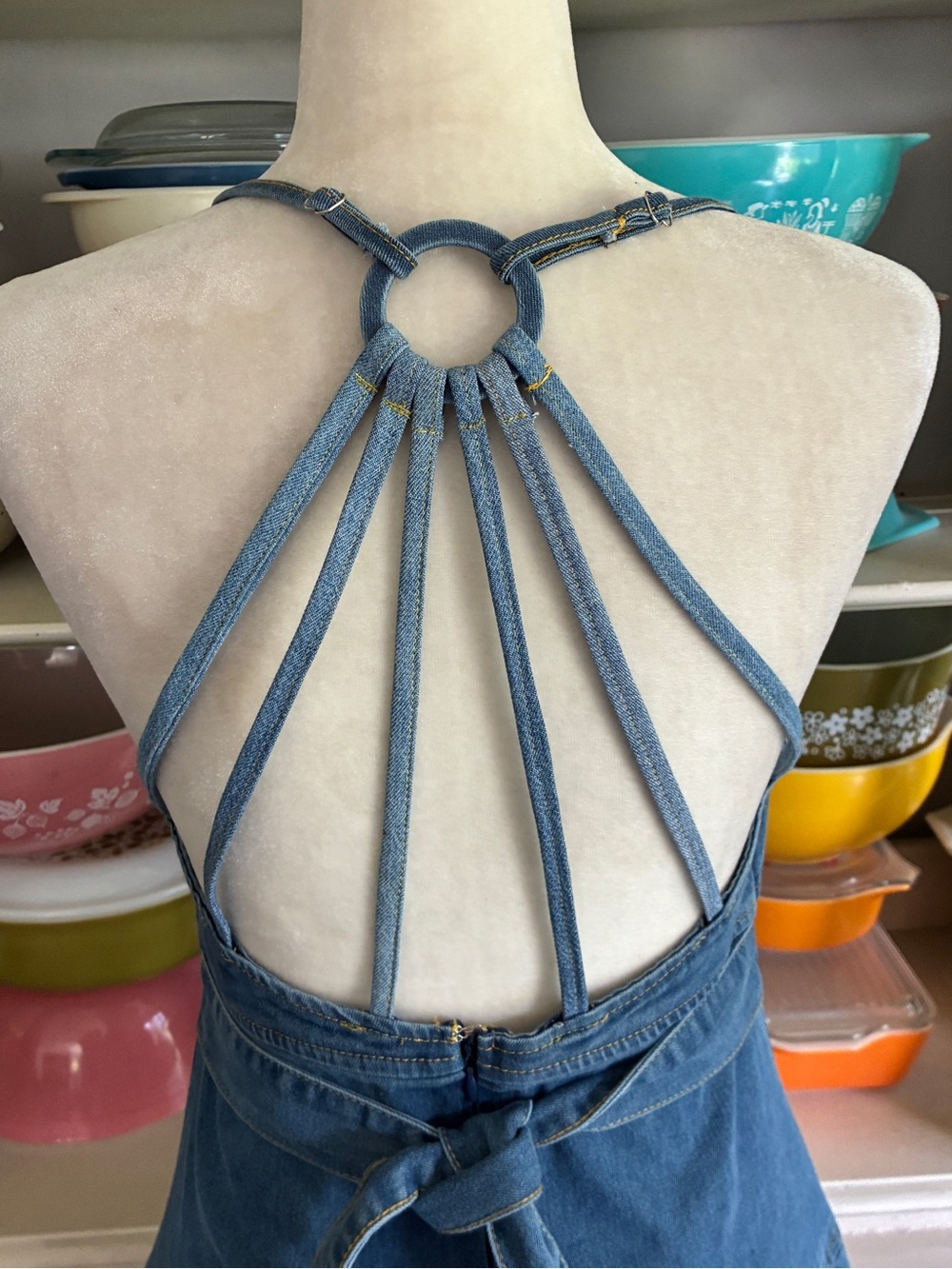 Denim Western Tiered Maxi Dress - Size Medium - Picture 6 of 13